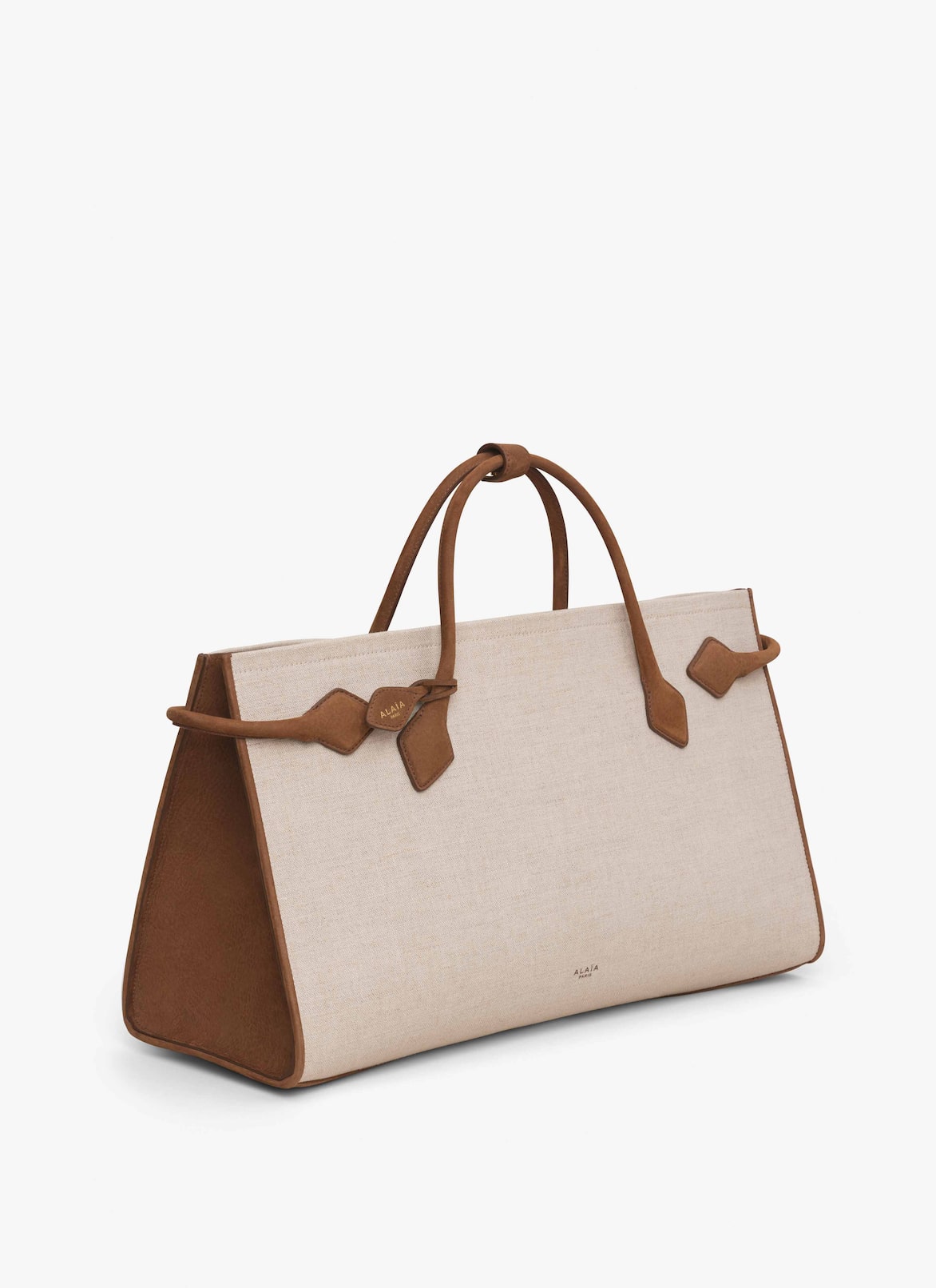 LE TECKEL TOTE BAG IN CANVAS AND NUBUCK ALAÏA UMBER LE TECKEL TOTE BAG IN CANVAS AND NUBUCK